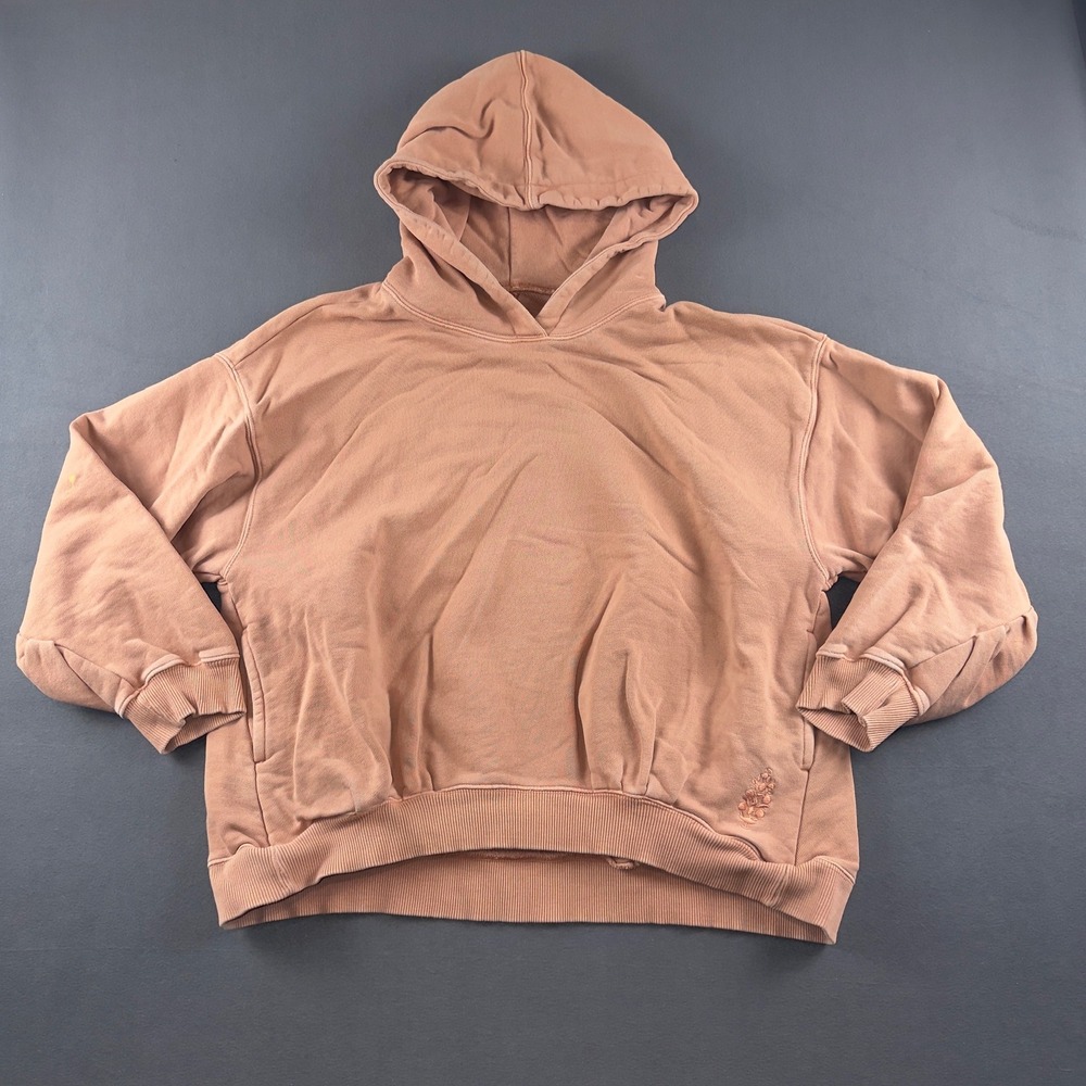 FP Movement Free People Oversized Cotton Hoodie Clay Rose Small OB1170354